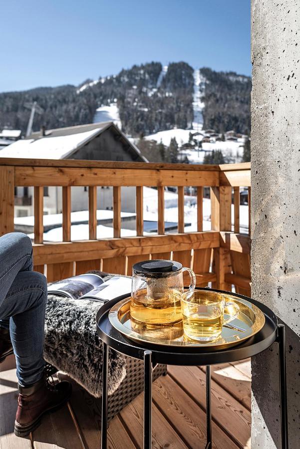Spacieux Duplex Avec Vue La Clusaz Esterno foto
